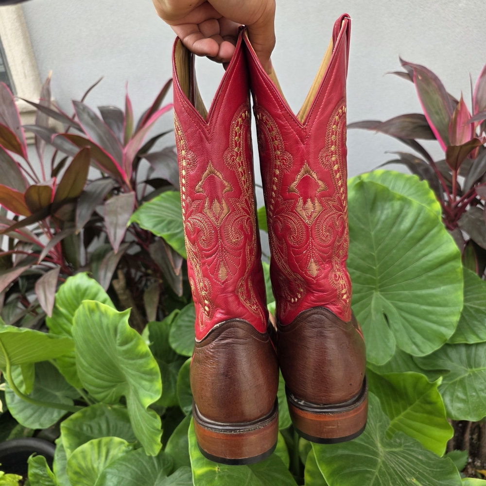 Ferrini Red and Brown Embroidered Boots - image 4